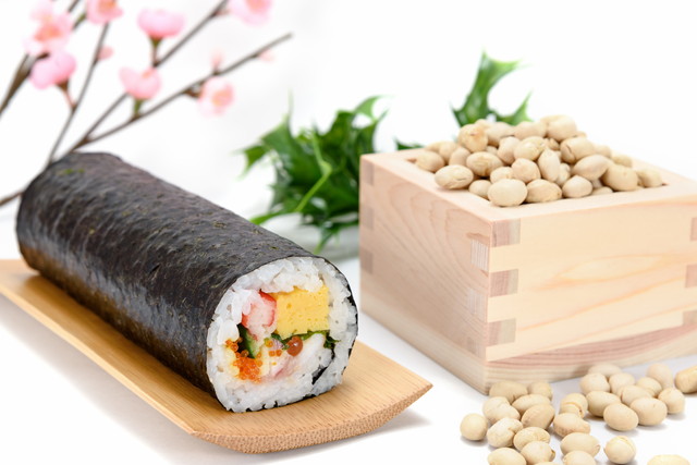 海鮮巻き寿司と大豆