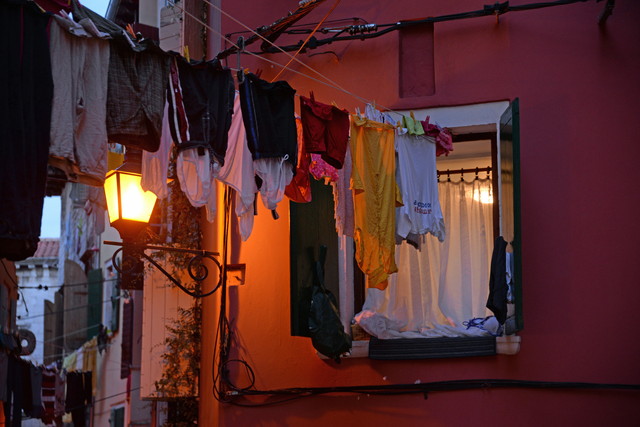 夜の洗濯物