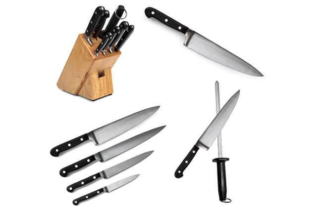Kitchen Knives Collection isolated