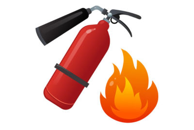 消火器と火事のイメージ