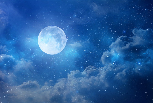 夜空と満月
