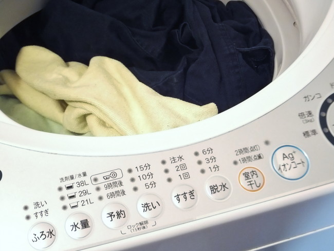 洗濯機の中の衣類