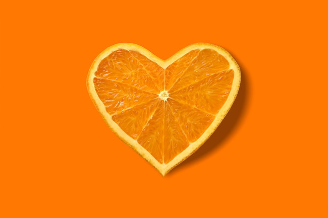 ハートのオレンジ