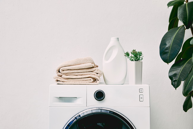 洗剤とタオルと洗濯機