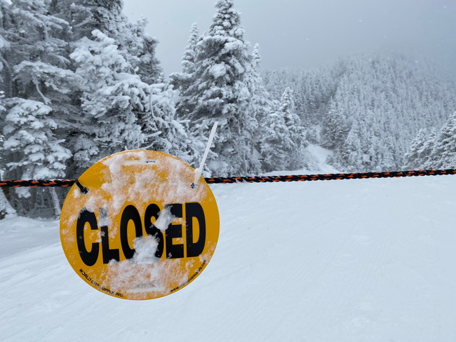 閉鎖しているスキー場