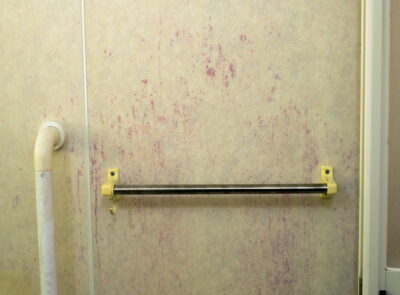 浴室の壁のピンク汚れ
