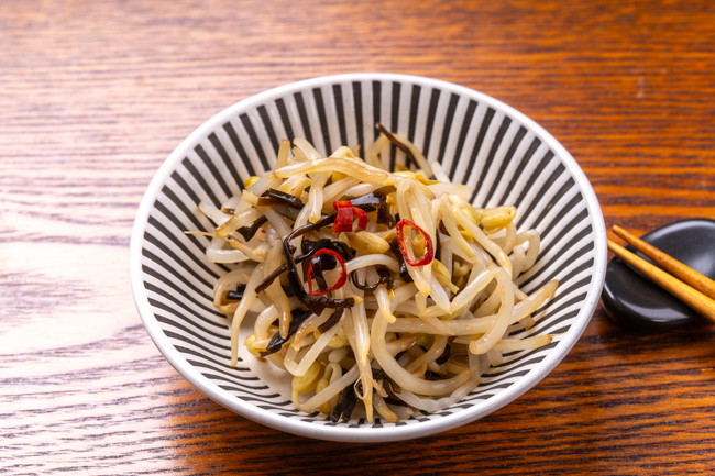 もやしと塩昆布