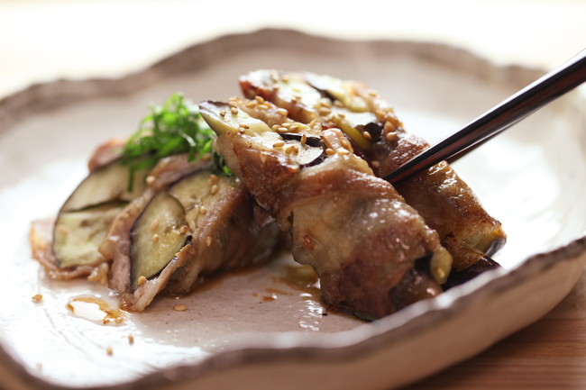 茄子の肉巻き
