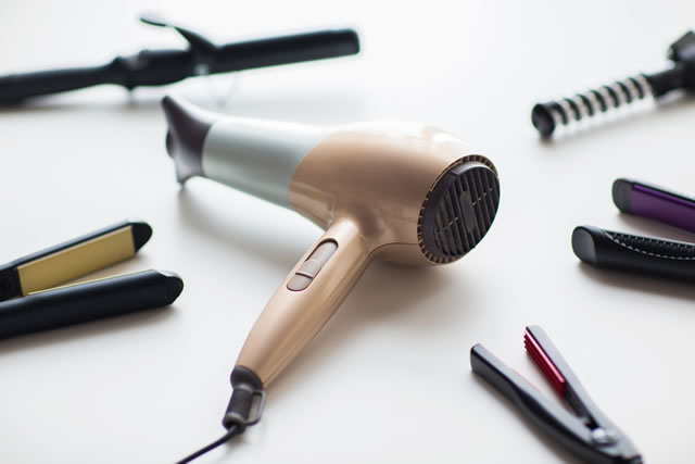 hairdryer, hot styling and curling irons